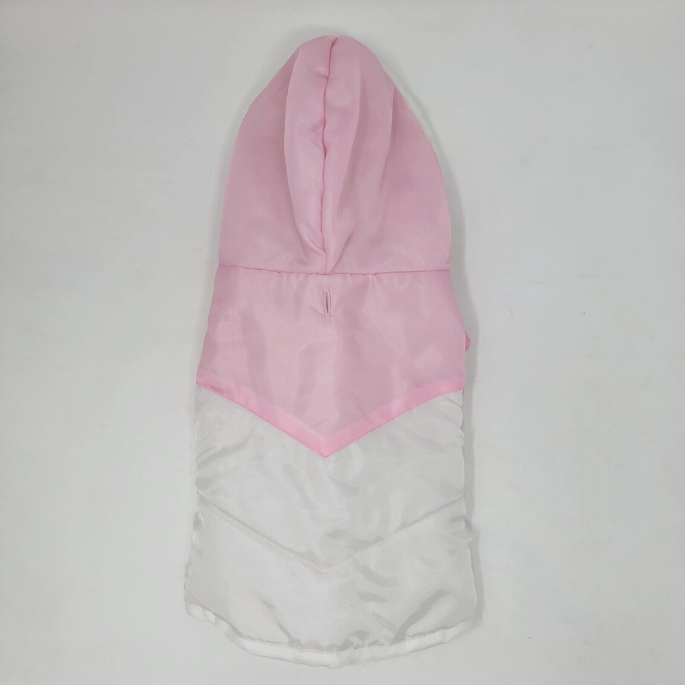 Companion Road Dog Coat/hooded puff jacket Pink & White Lightweight